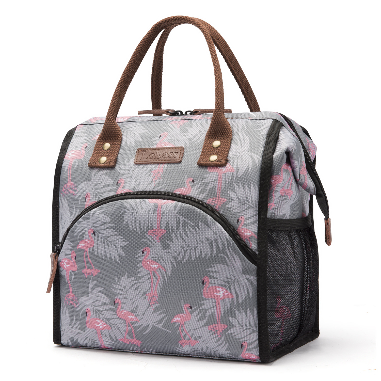 ST-LO8229-GYHLN 午餐包-灰底火烈鸟