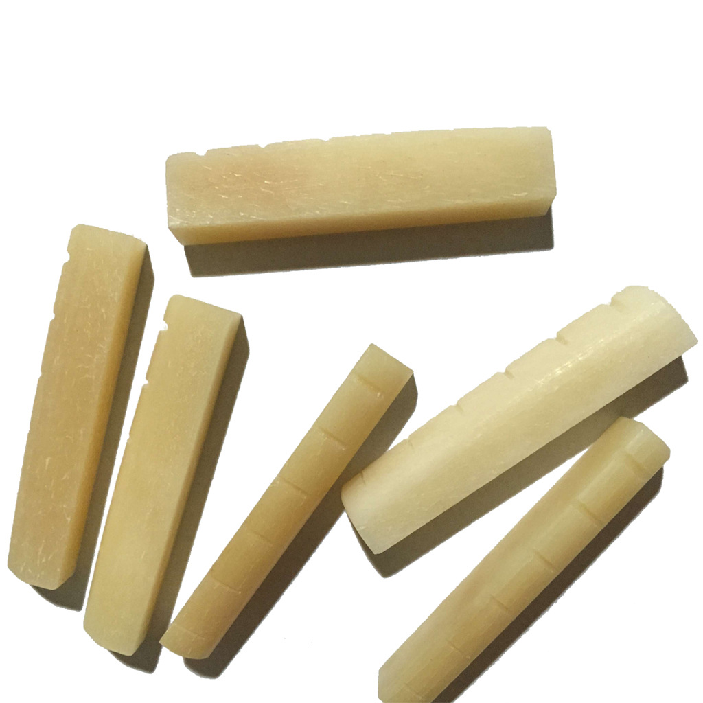 6弦民谣吉他牛骨上下琴枕 2套一卖 金黄色