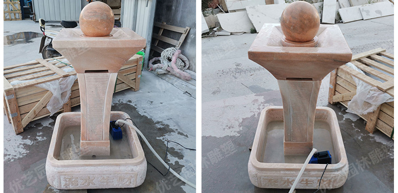 小型景观喷泉，石雕水转球喷泉，小型风水球喷泉,实景组图3.j