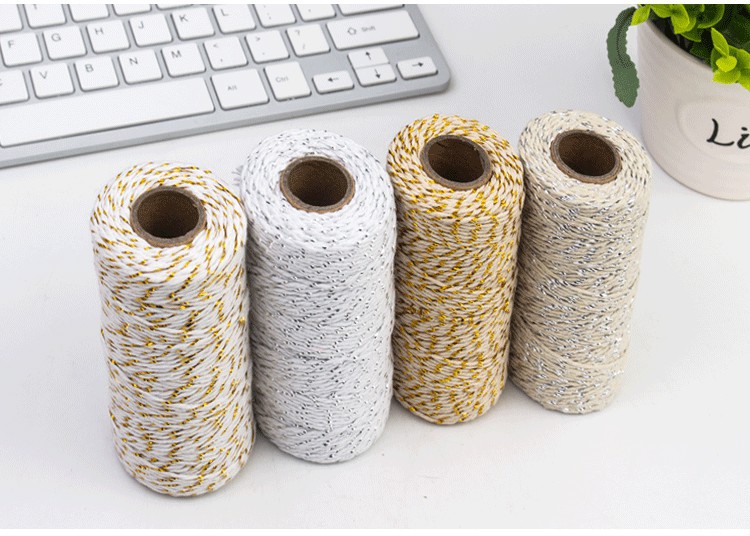 批发四股金银丝漂白本白棉线吊牌绳婚庆装饰包装棉线DIY捆绑棉线