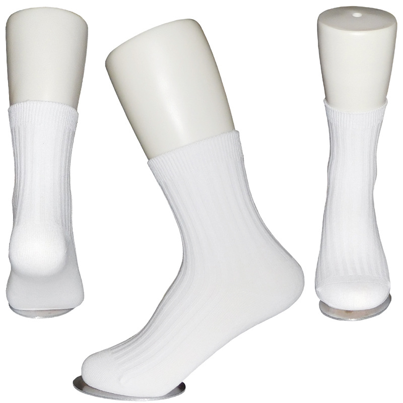 双针白色学生袜