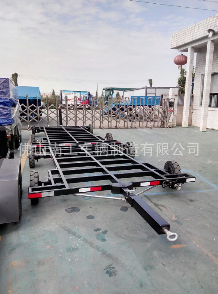 厂家定制拉杆式转向拖车底盘 移动活动板房拖车