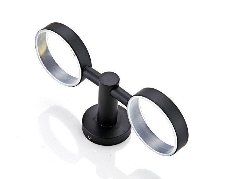 全铜单杆黑色卫浴五金挂件厂家批发双杯架磨砂玻璃杯B