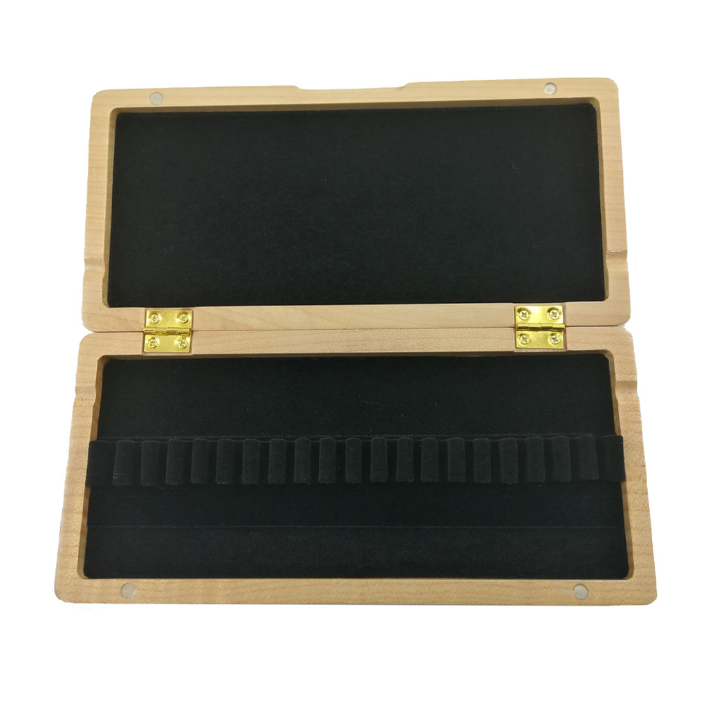 20只装实木双簧管哨片盒 原木色 枫木哨片盒子