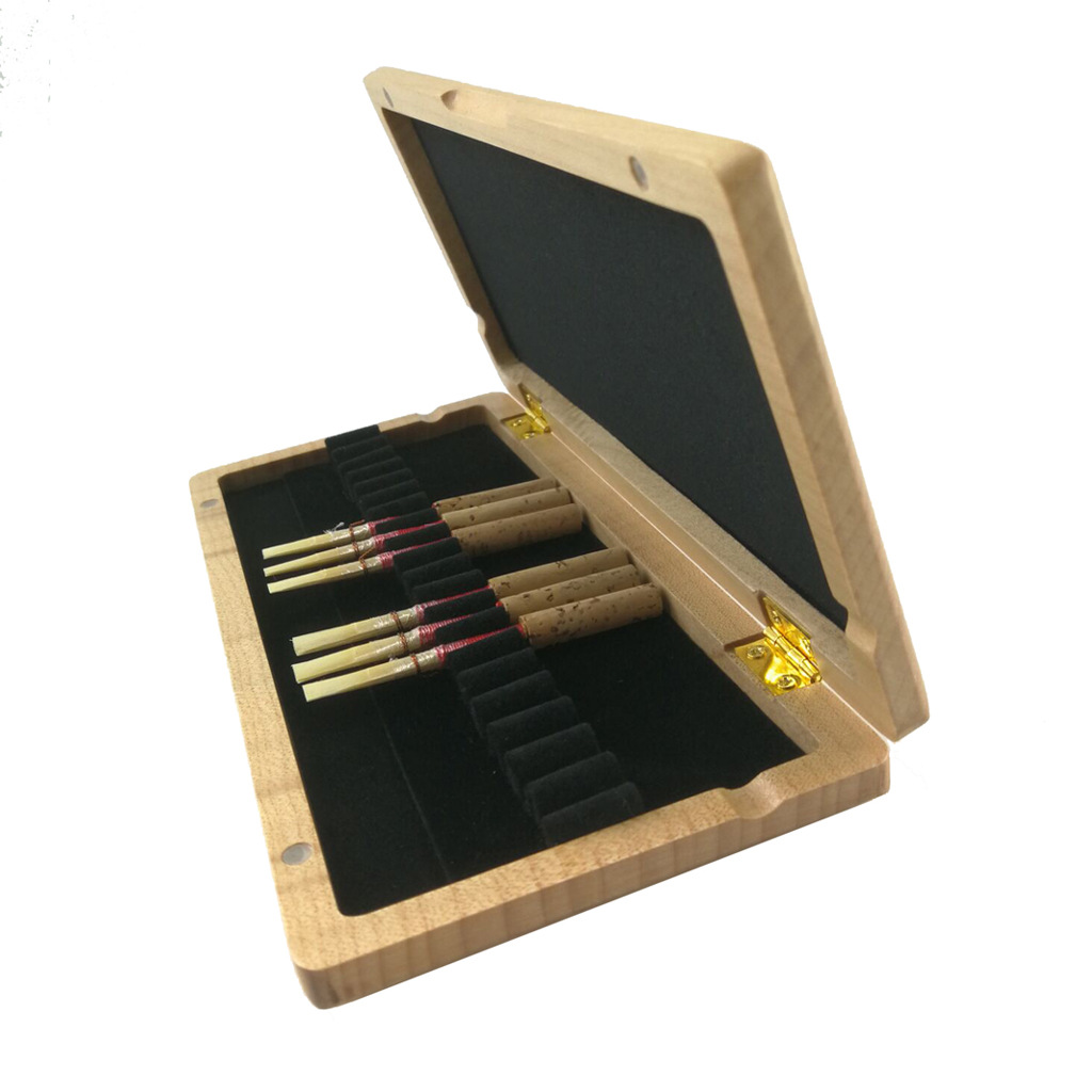 20只装实木双簧管哨片盒 原木色 枫木哨片盒子