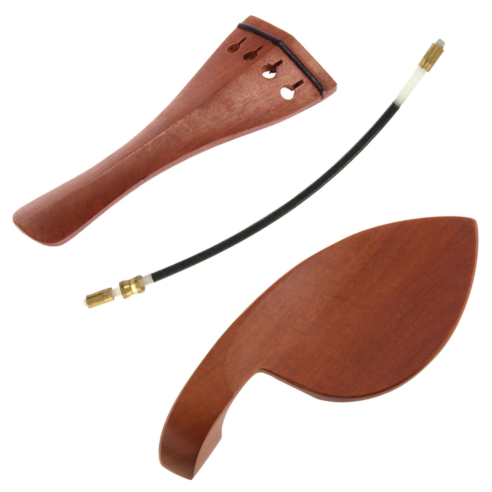 44枣木小提琴配件弦轴拉板尾绳腮托银色正反