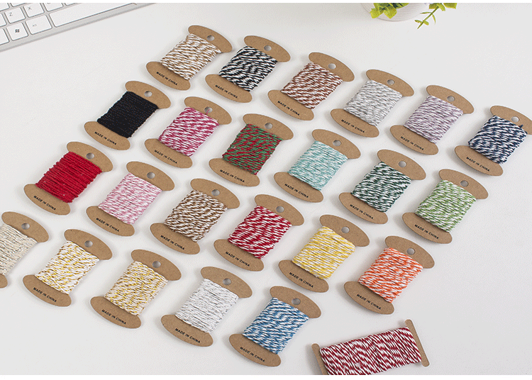 厂家直销2mm双色棉线球粽子线吊牌绳DIY手工包装礼品绳子定制