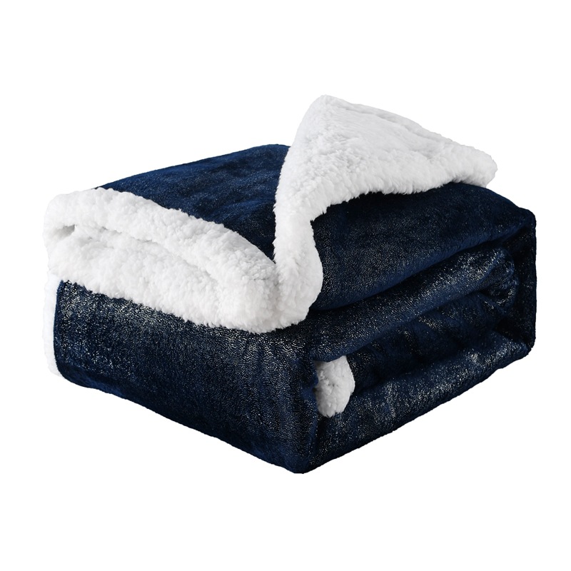 反包烫金双层羊羔绒毛毯