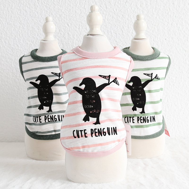 企鹅植绒印花背心