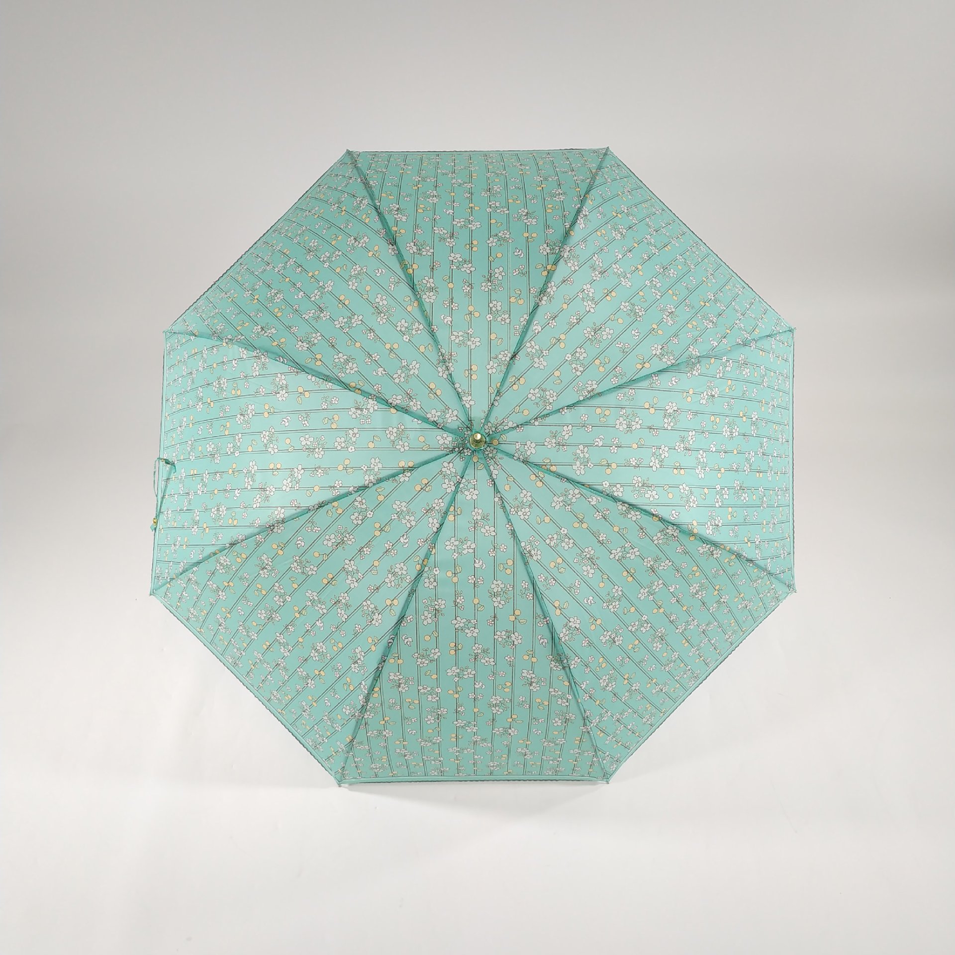 浅绿底花朵樱桃印花 (2)