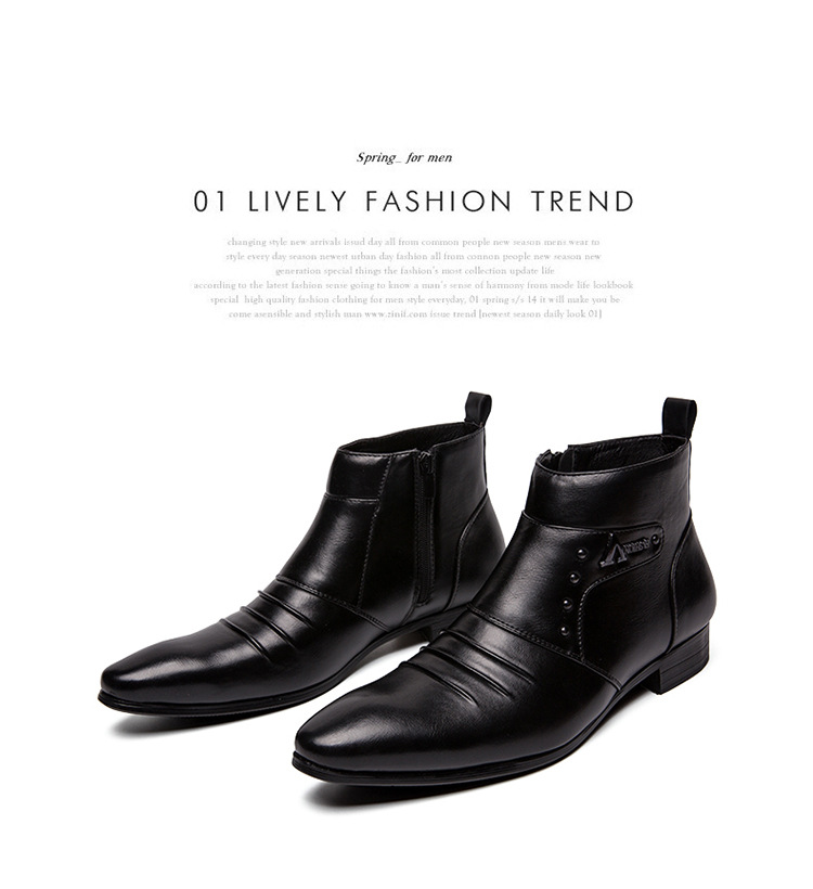 英伦皮鞋男韩版尖头潮鞋