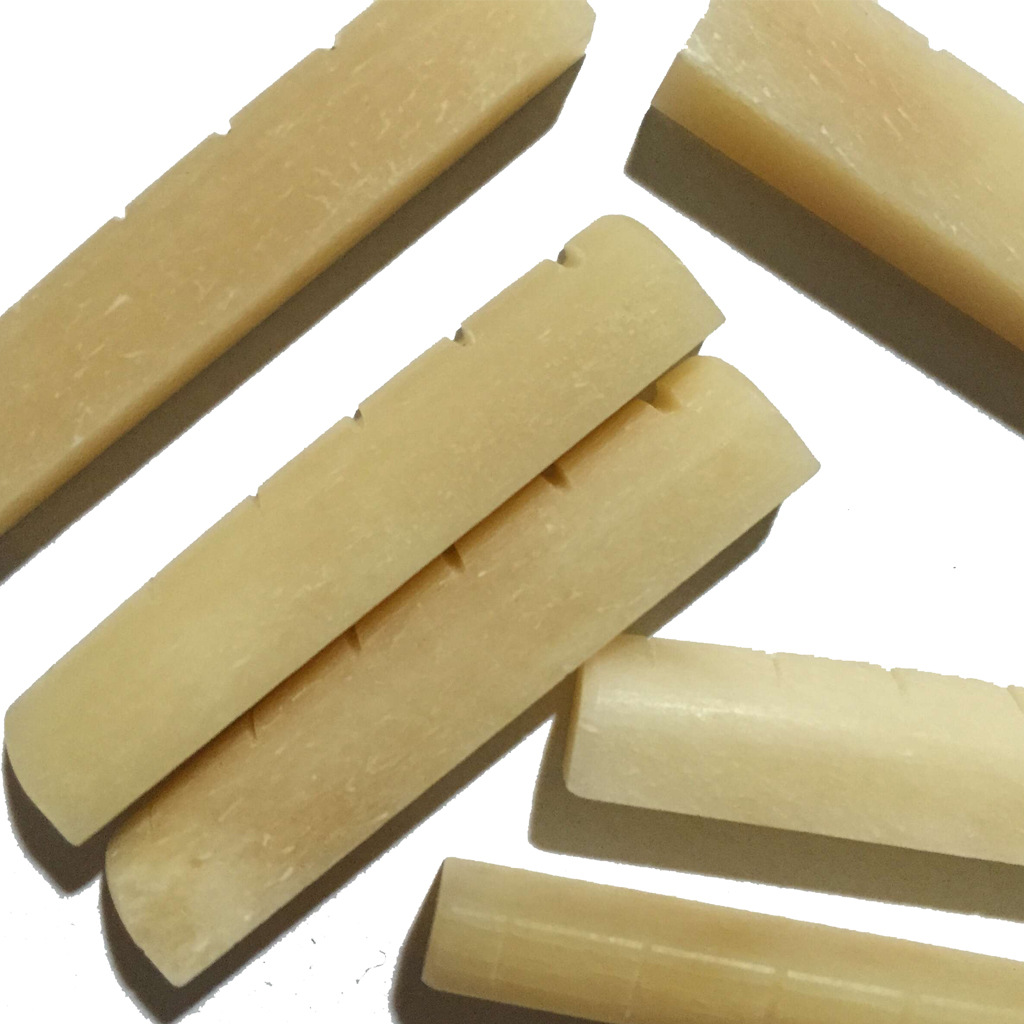 6弦民谣吉他牛骨上下琴枕 2套一卖 金黄色