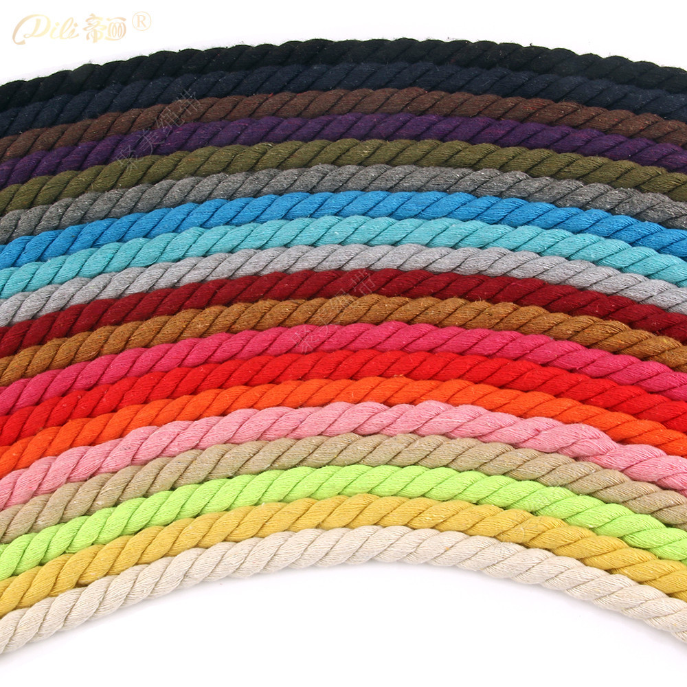 10mm彩色三股棉绳