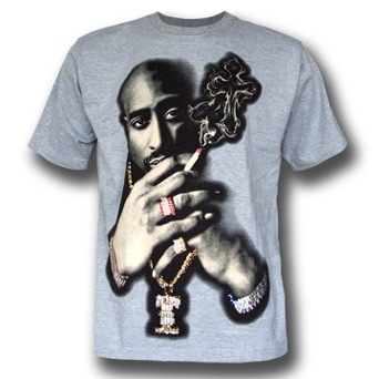 T-shirt with heavuy weigh prin