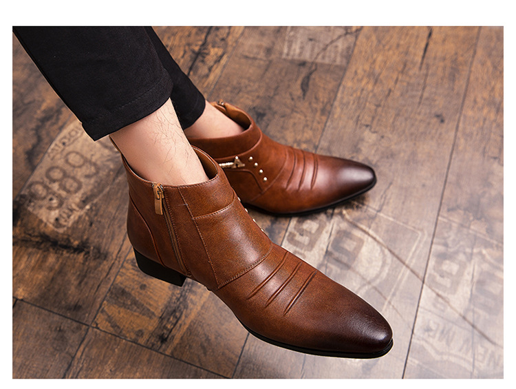 英伦皮鞋男韩版尖头潮鞋
