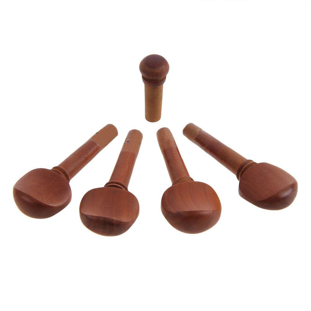 44枣木小提琴配件弦轴拉板尾绳腮托银色正反