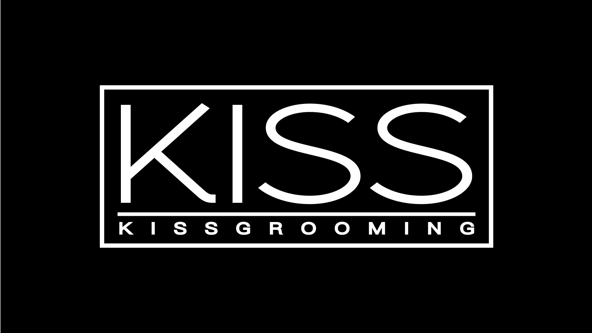 KISS 框字 黑底白色 屏幕尺寸