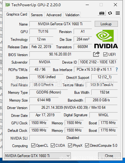 1660Ti 6G