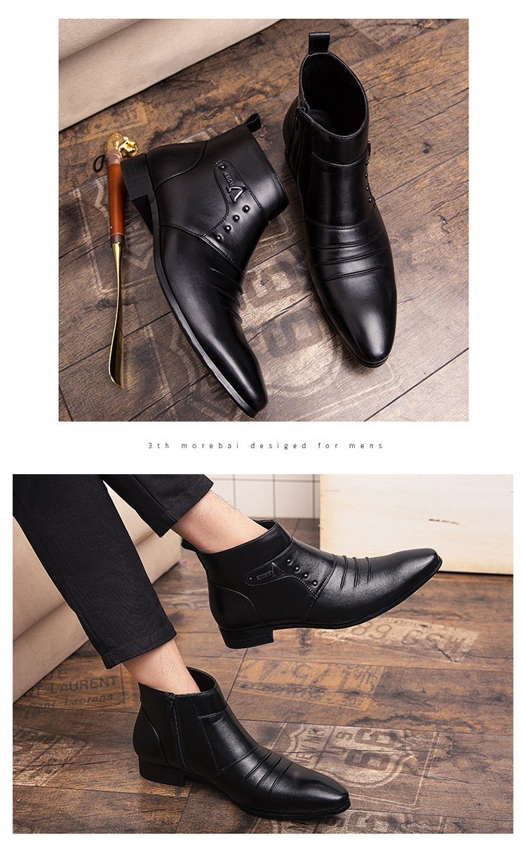英伦皮鞋男韩版尖头潮鞋