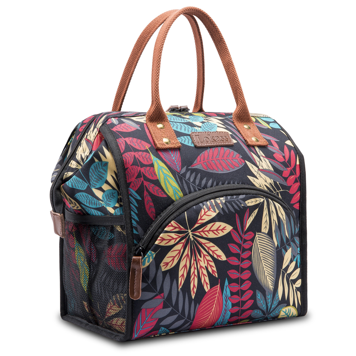 ST-LO8229-BKCY 午餐包-黑底彩叶