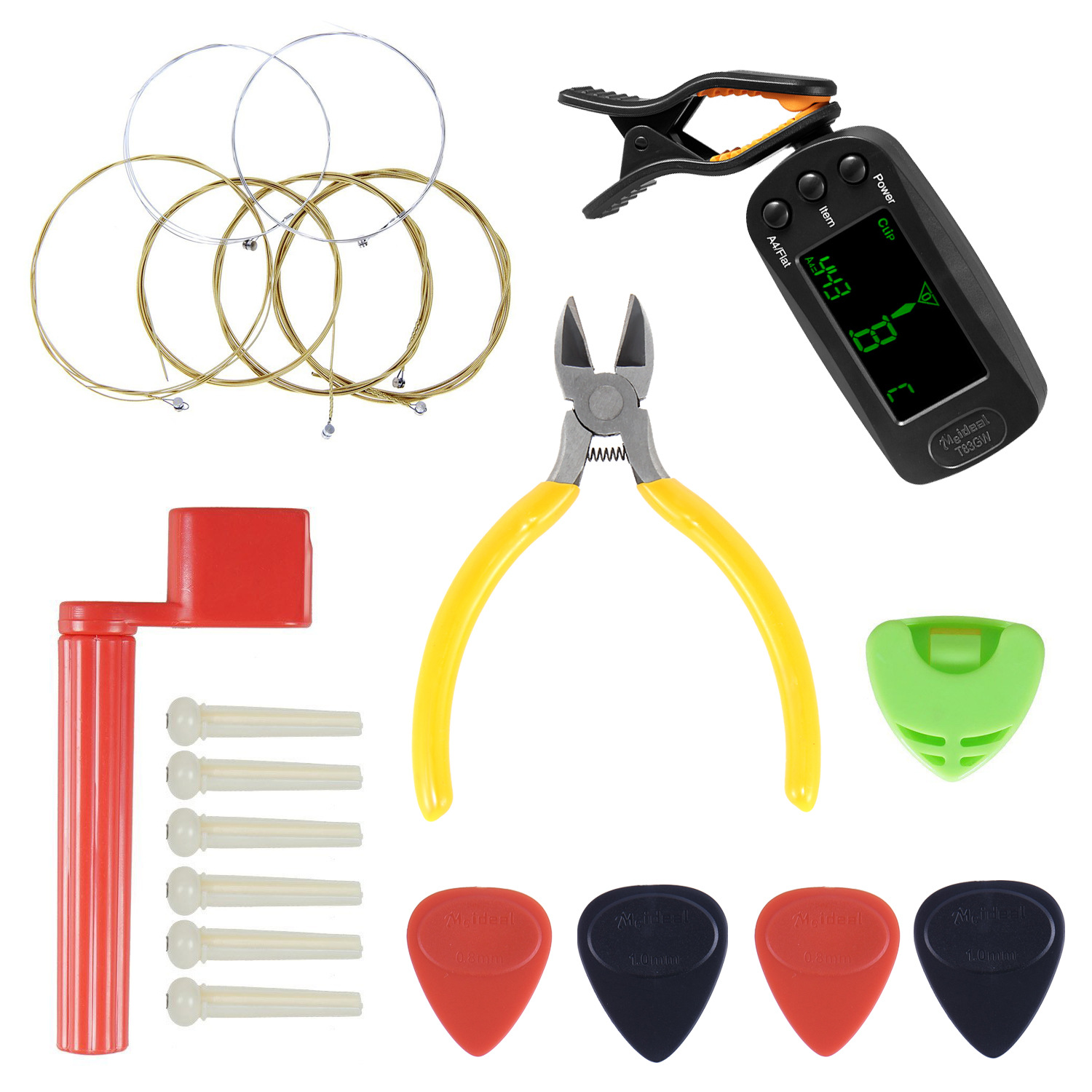 卷弦器拨琴弦拨片剪弦钳乐器民谣吉他套装