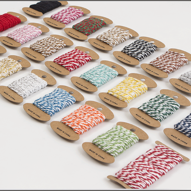 厂家直销2mm双色棉线球粽子线吊牌绳DIY手工包装礼品绳子定制