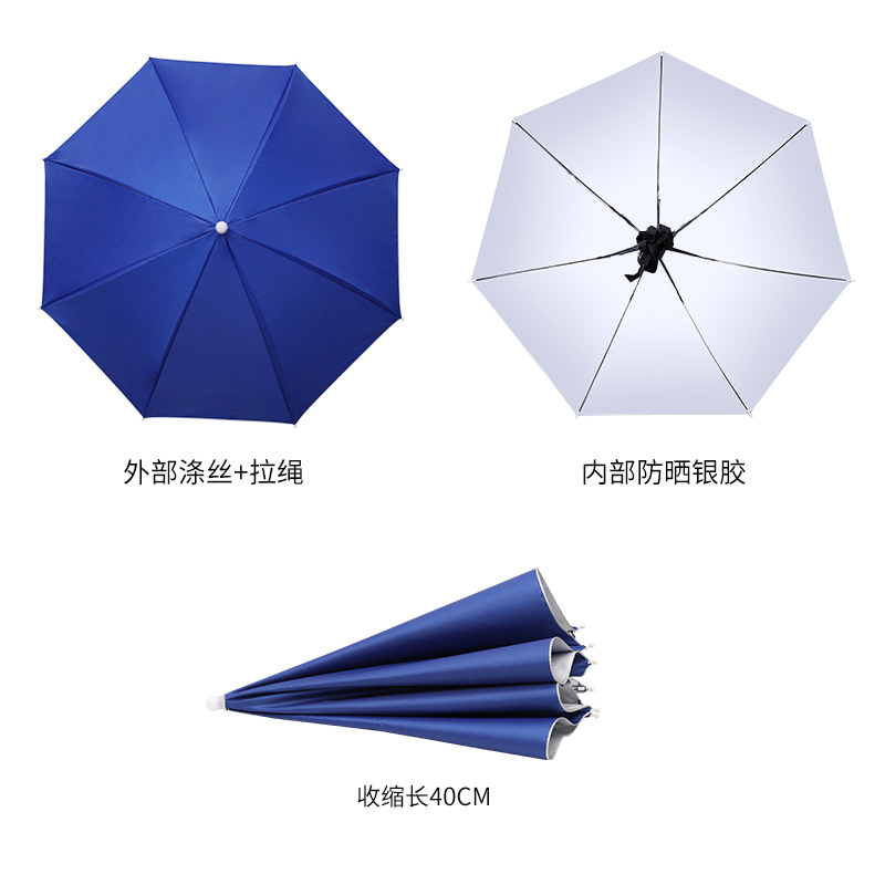 大号伞帽晴雨头戴帽子伞防紫外线防雨防晒防风遮阳 7