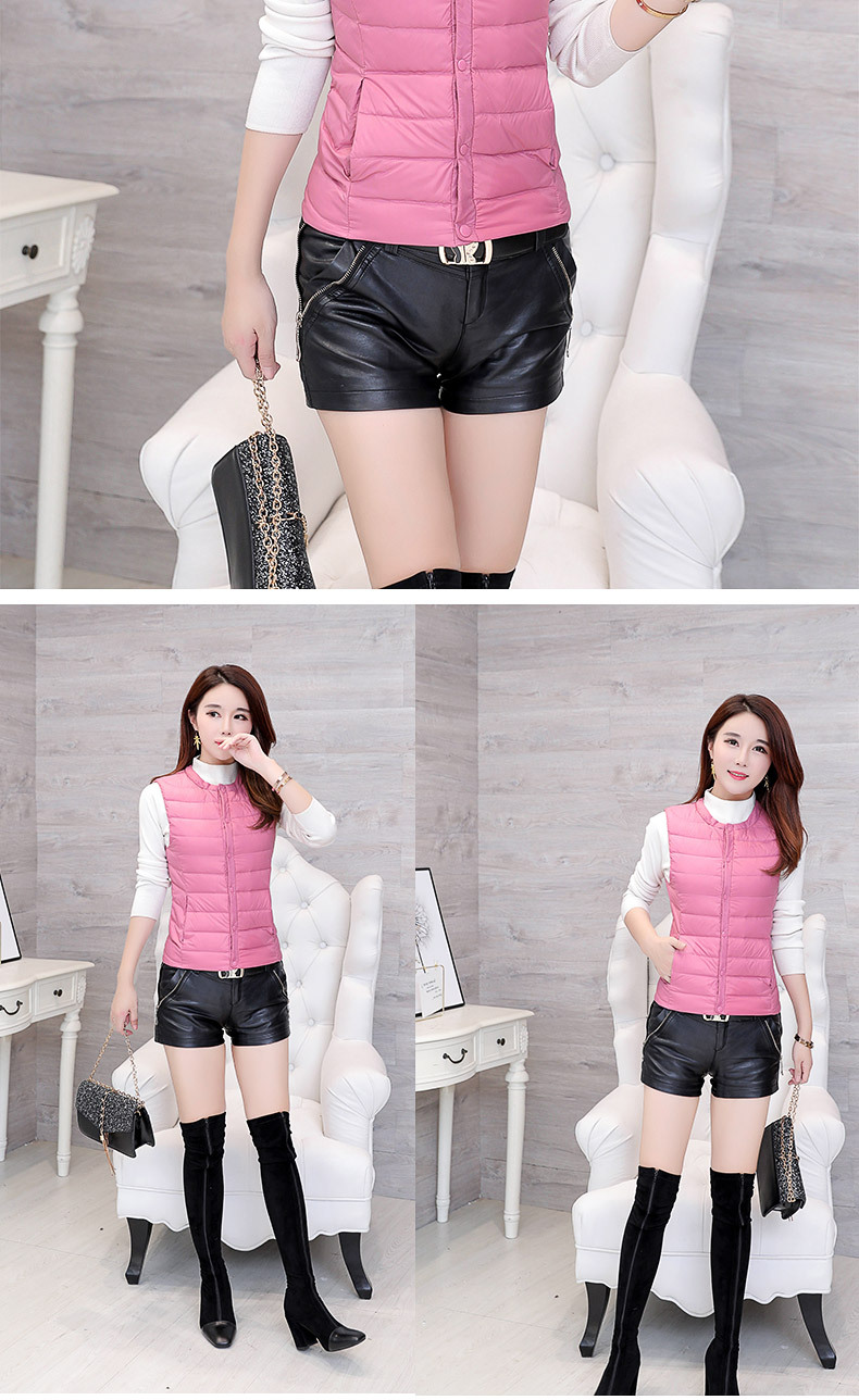 圆领无袖羽绒女马甲