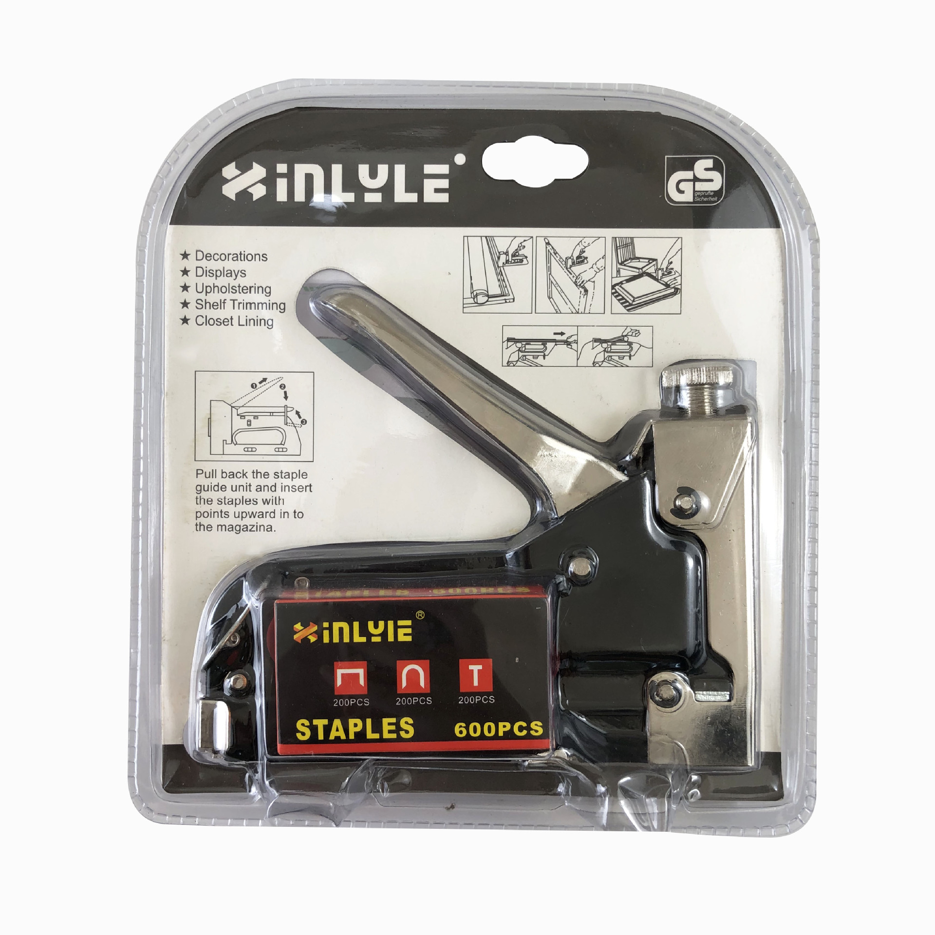 黑色带一盒钉背面