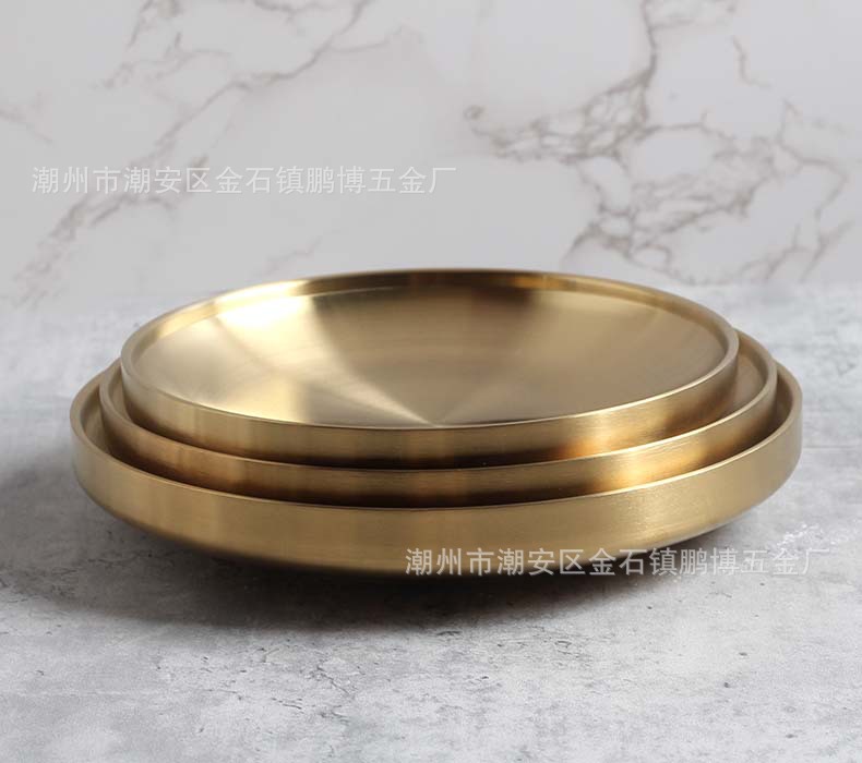 304金色加厚双层烤盘12