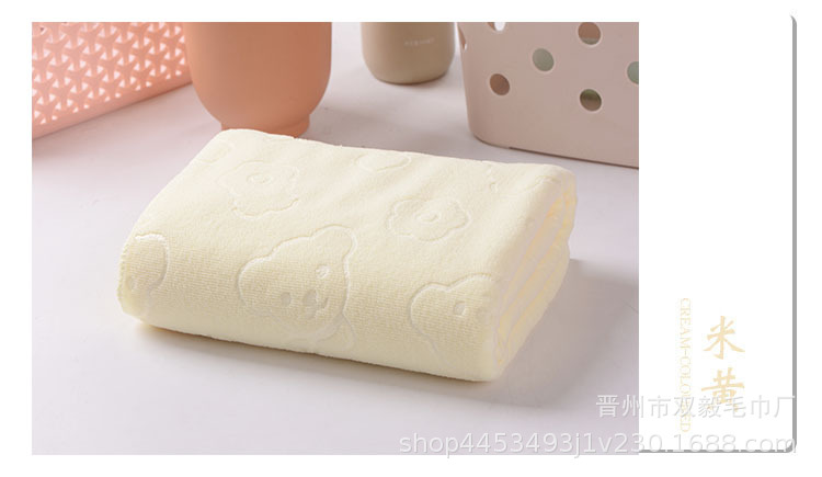 小熊压花毛巾浴巾