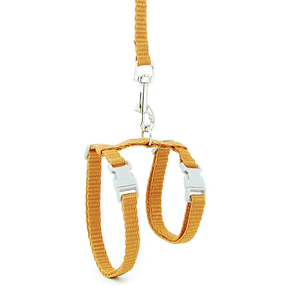 cat harness leash solid brown.