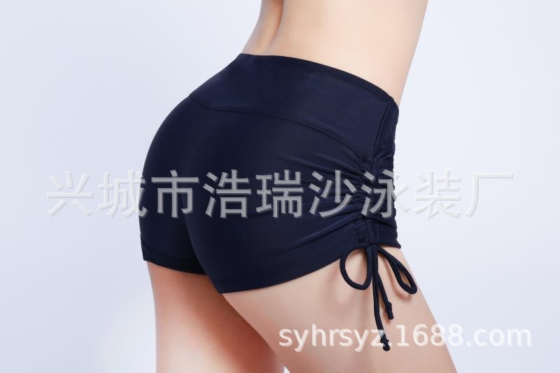 外贸出口泳裤女士打底防走光平角运动瑜伽短裤安全