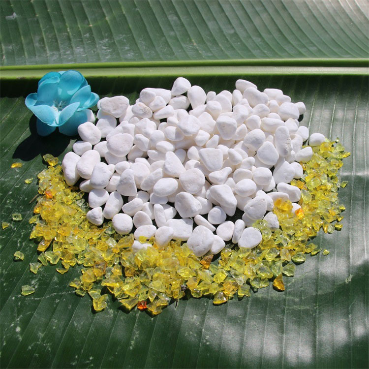 园艺花盆洒面装饰白石子3-10mm纯白色花盆容器配景白玉石