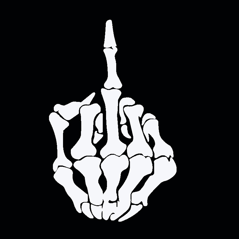 中指骷髅白色