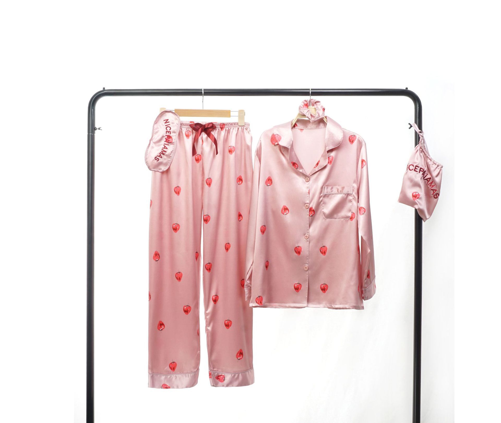 智贝详情图_12批发微商爆款草莓七件套仿真丝睡衣女春秋夏韩版