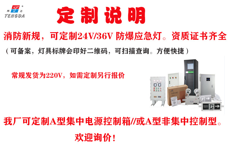 应急灯定制说明