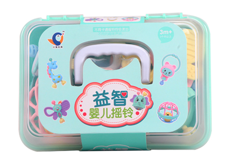 婴幼儿手摇铃套装礼盒益智抓握牙胶玩具0-1岁新生儿宝宝摇铃批发