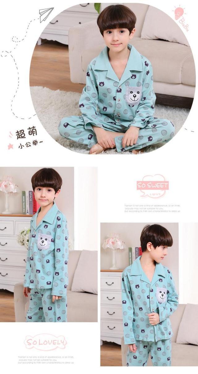 详情_儿童睡衣男童春秋款长袖纯棉男孩子秋装中大童宝宝秋季童装