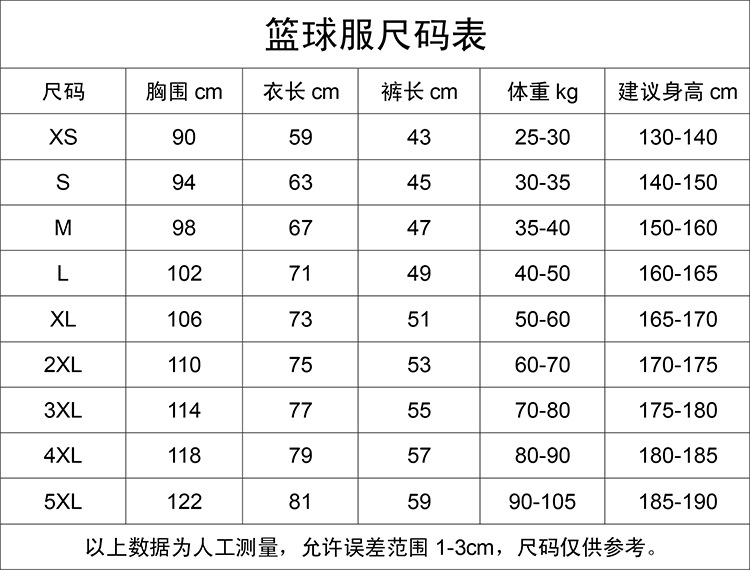 XS-5XL篮球服2020.1