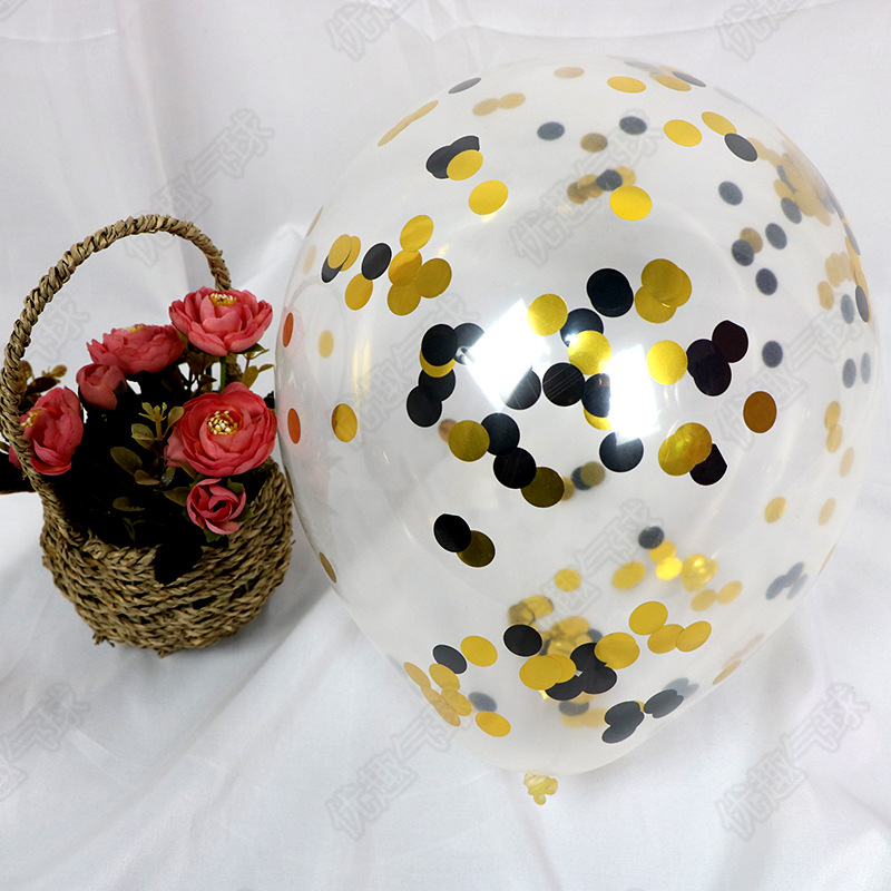 黑金透明亮片气球
