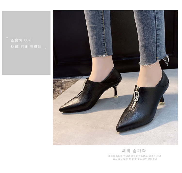 高跟鞋今天细跟两穿单鞋