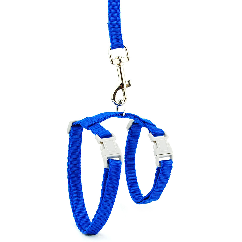 cat harness leash solid blue.j