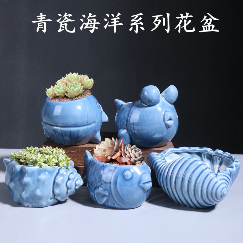 青瓷海洋系列花盆