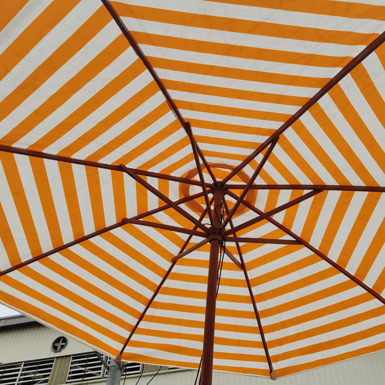黄白条纹中柱伞-4