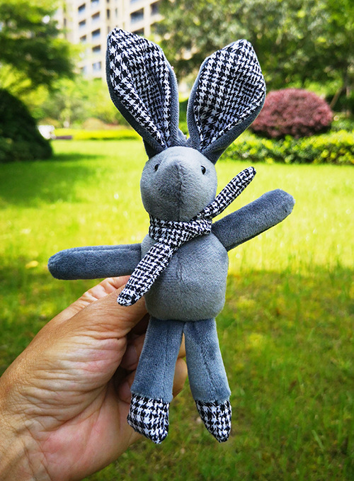 格子绒兔 深灰