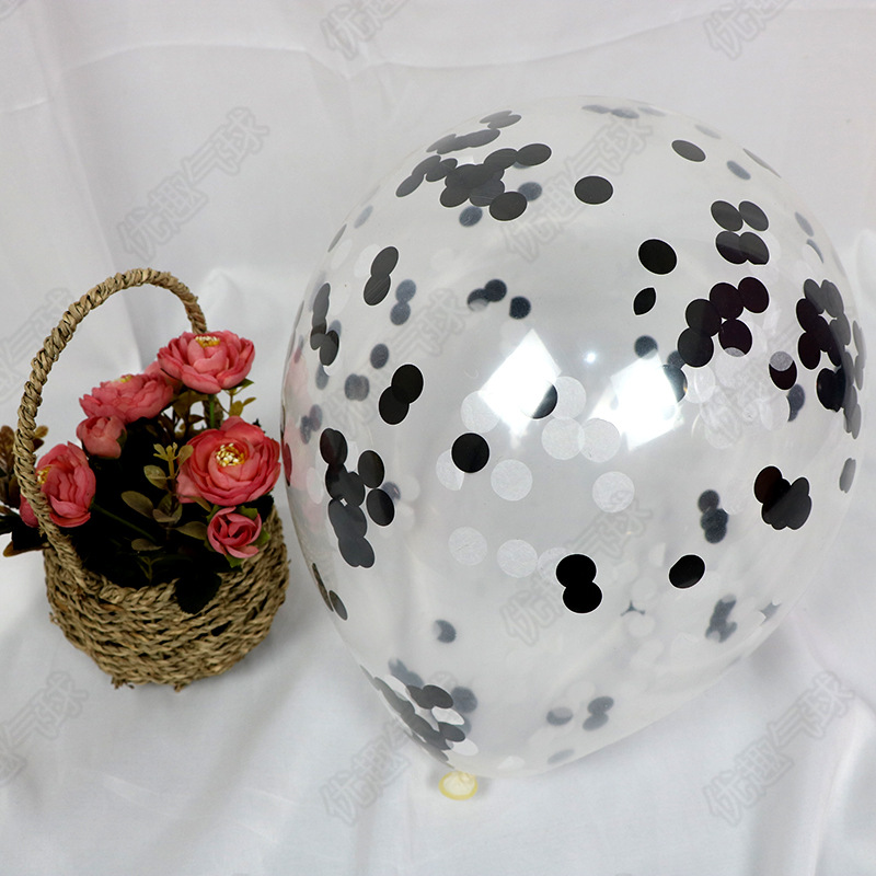 黑白纸屑透明气球