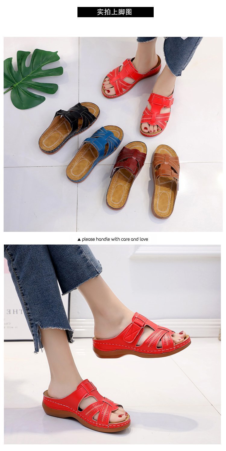 复古厚底拖鞋