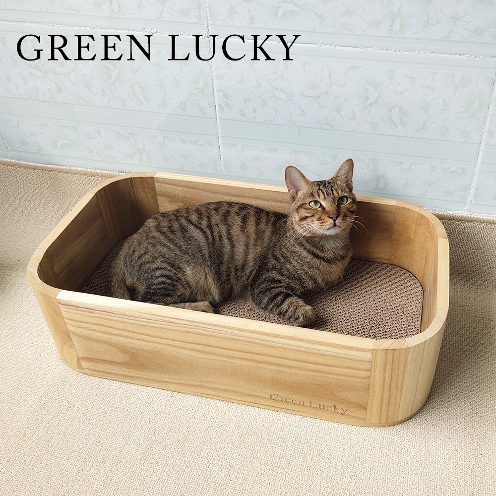 椭圆形实木猫床7