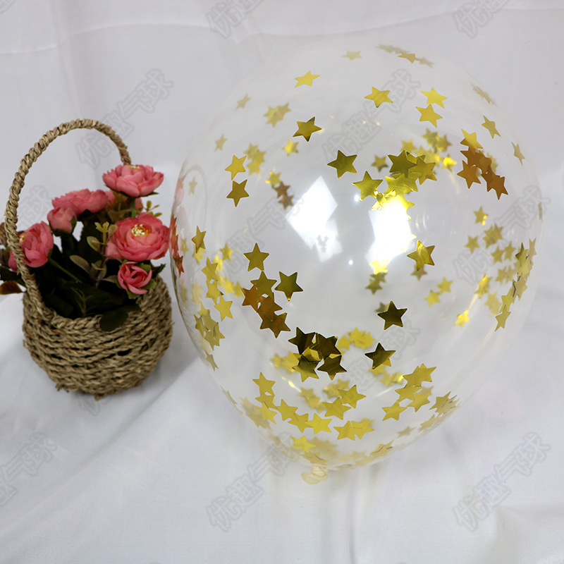 金色星星透明亮片球